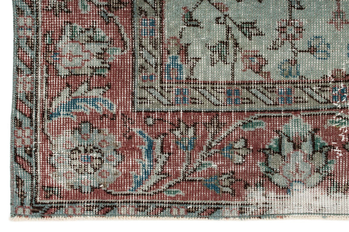 6x8 Blue and Rust Turkish Anatolian Rug