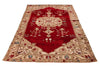 5x8 Red and Ivory Anatolian Turkish Tribal Rug