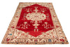 5x8 Red and Ivory Anatolian Turkish Tribal Rug