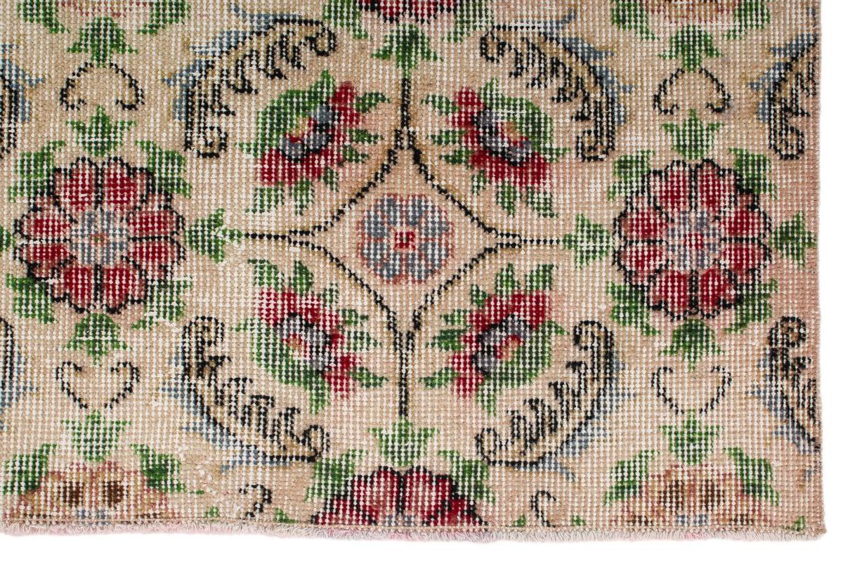 5x9 Beige and Multicolor Turkish Anatolian Rug