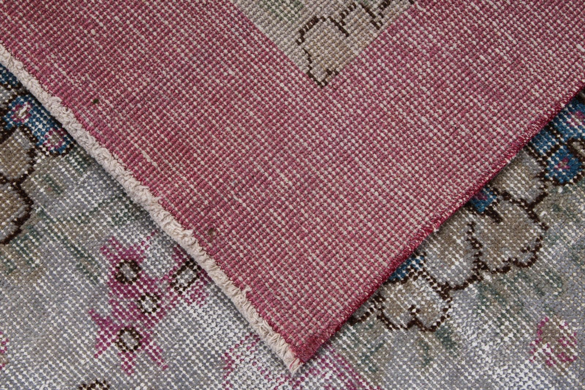 5x8 Gray and Purple Turkish Overdyed Rug