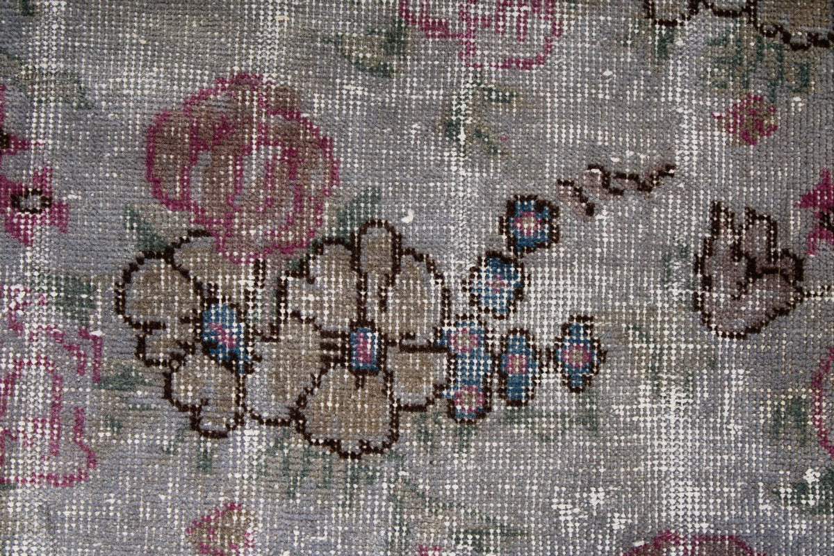 5x8 Gray and Purple Turkish Overdyed Rug