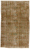 5x8 Olıve Green and Multicolor Turkish Anatolian Rug