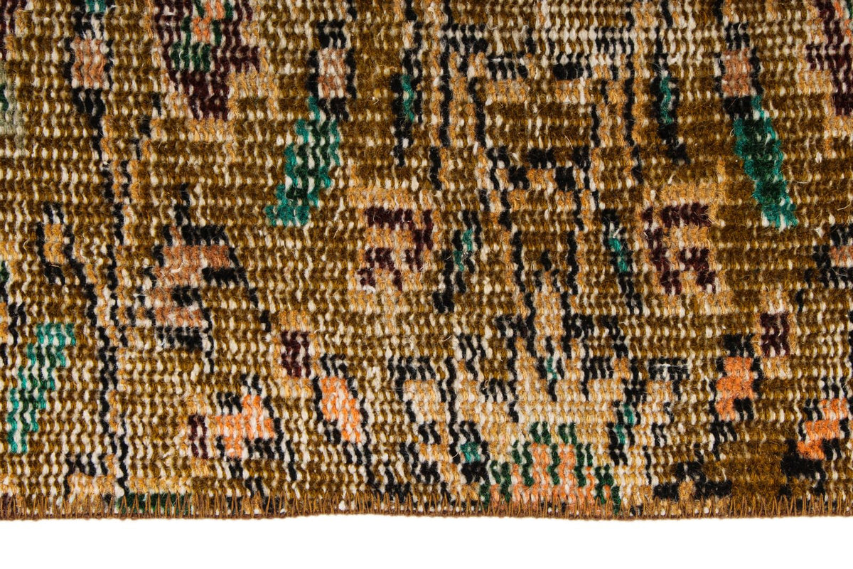 5x8 Olıve Green and Multicolor Turkish Anatolian Rug