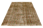 5x8 Olıve Green and Multicolor Turkish Anatolian Rug