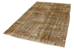 5x8 Olıve Green and Multicolor Turkish Anatolian Rug