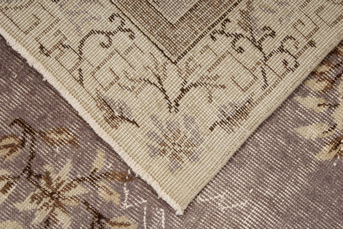 5x8 Gray and Ivory Turkish Overdyed Rug