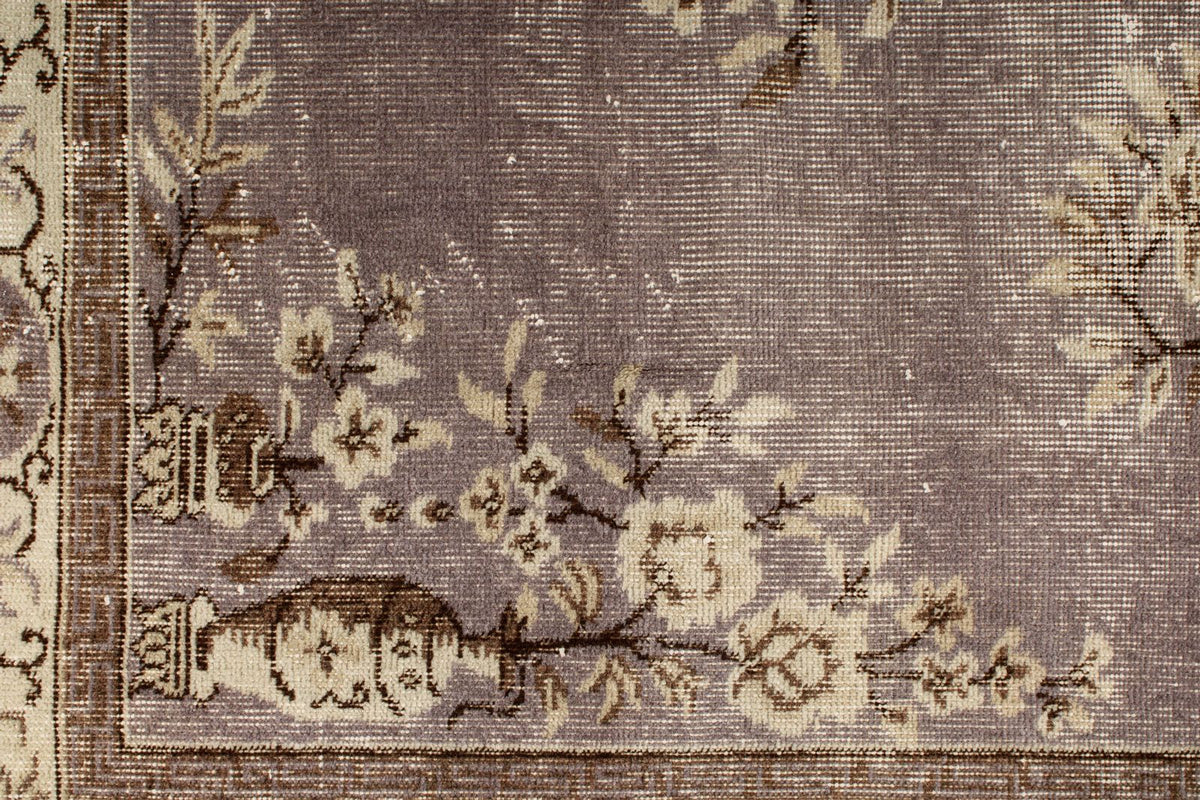 5x8 Gray and Ivory Turkish Overdyed Rug
