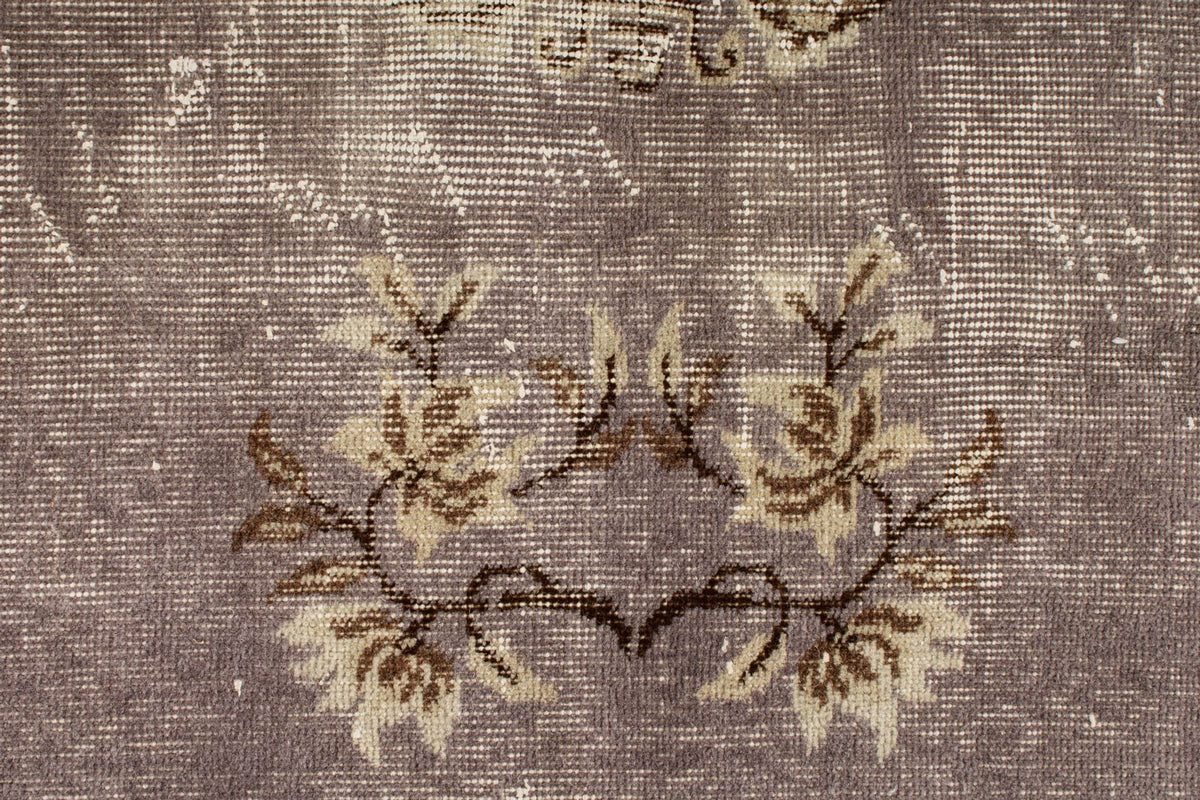 5x8 Gray and Ivory Turkish Overdyed Rug