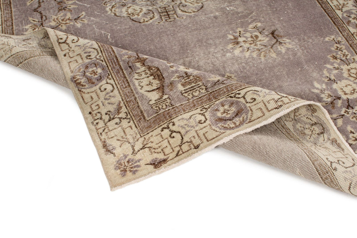 5x8 Gray and Ivory Turkish Overdyed Rug