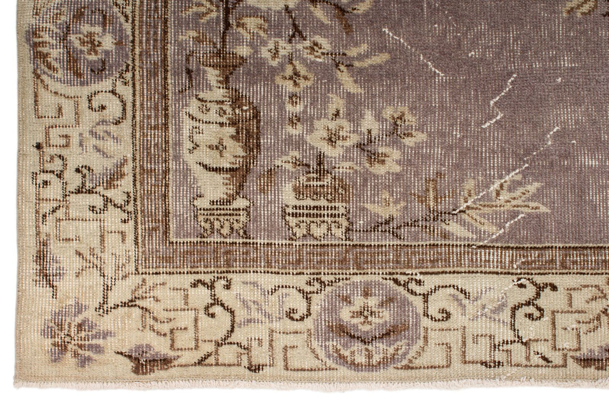 5x8 Gray and Ivory Turkish Overdyed Rug