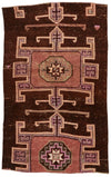 4x7 Brown and Multicolor Turkish Patchwork Rug