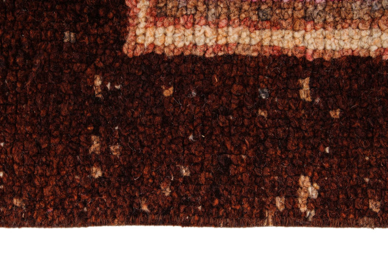 4x7 Brown and Multicolor Turkish Patchwork Rug