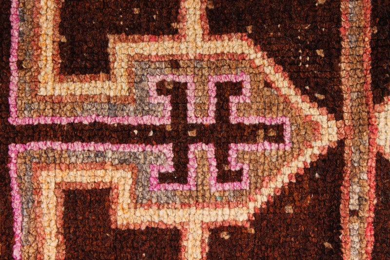 4x7 Brown and Multicolor Turkish Patchwork Rug