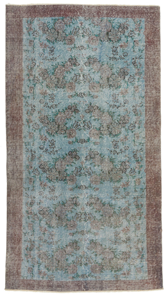 4x7 Blue and Gray Turkish Anatolian Rug