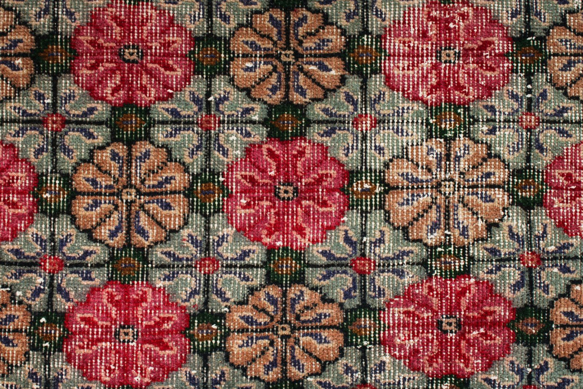 4x7 Multicolor and Red Turkish Anatolian Rug