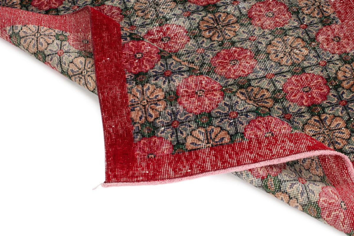 4x7 Multicolor and Red Turkish Anatolian Rug