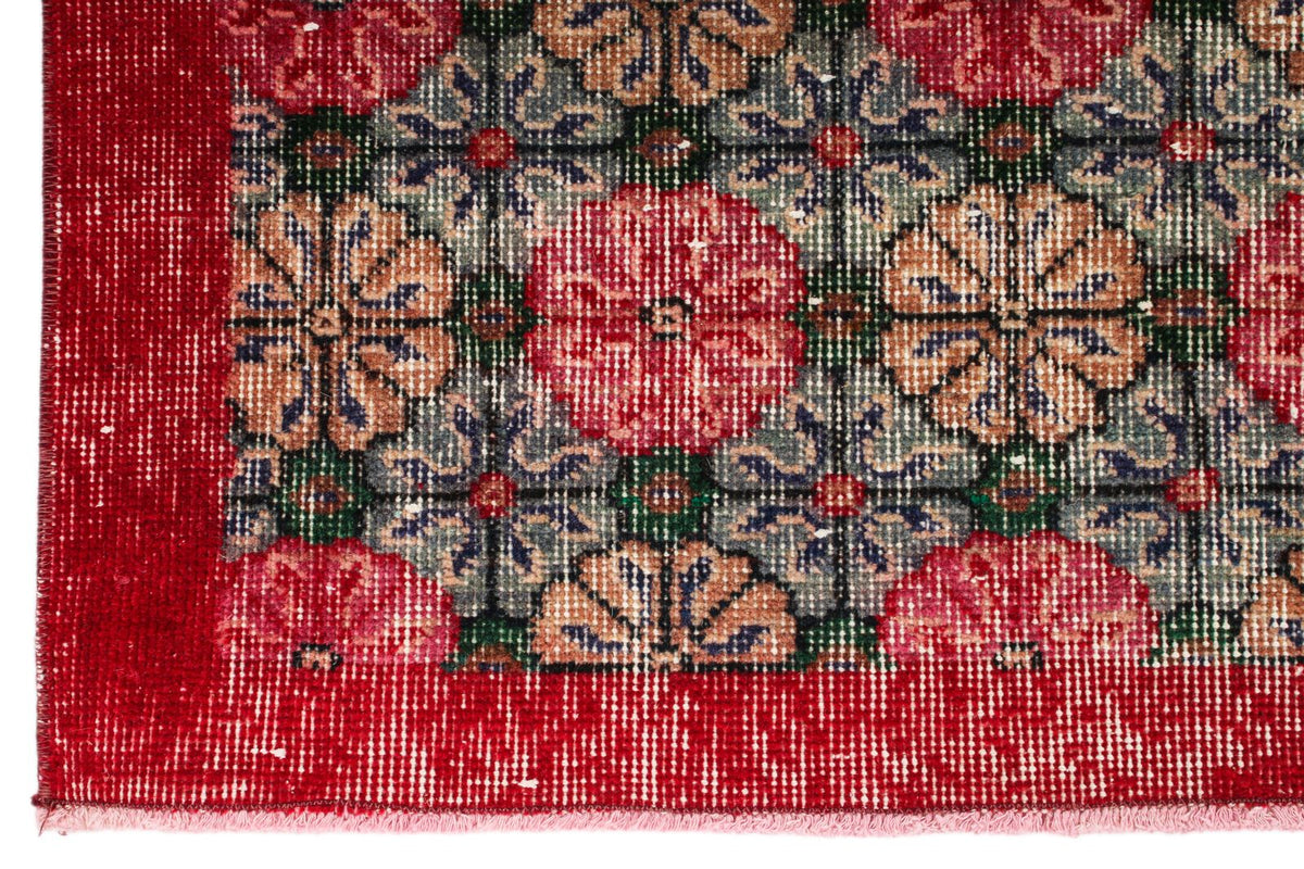 4x7 Multicolor and Red Turkish Anatolian Rug