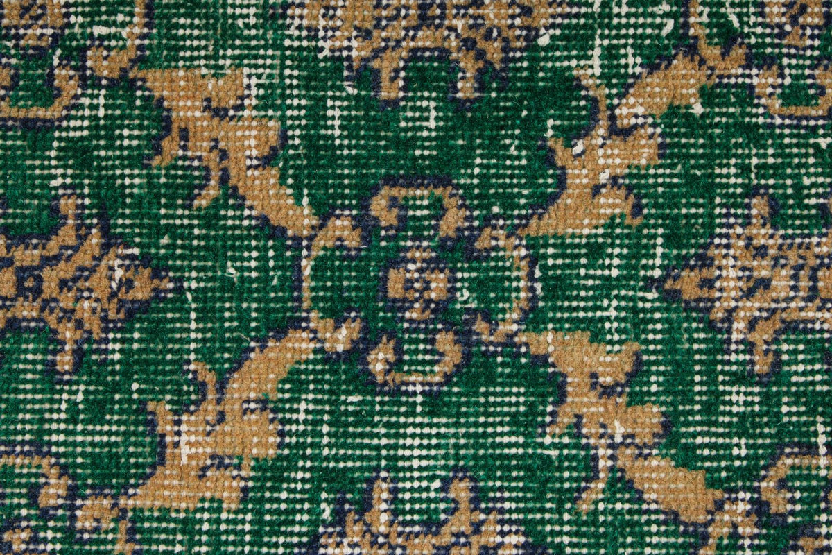 4x7 Green and Multicolor Turkish Anatolian Rug