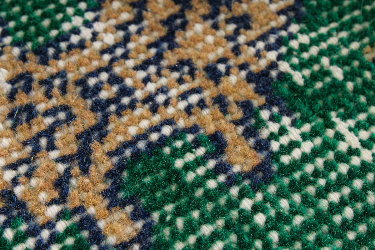 4x7 Green and Multicolor Turkish Anatolian Rug