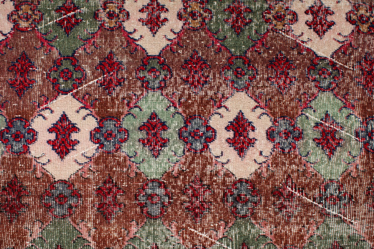 4x7 Brown and Multicolor Turkish Anatolian Rug