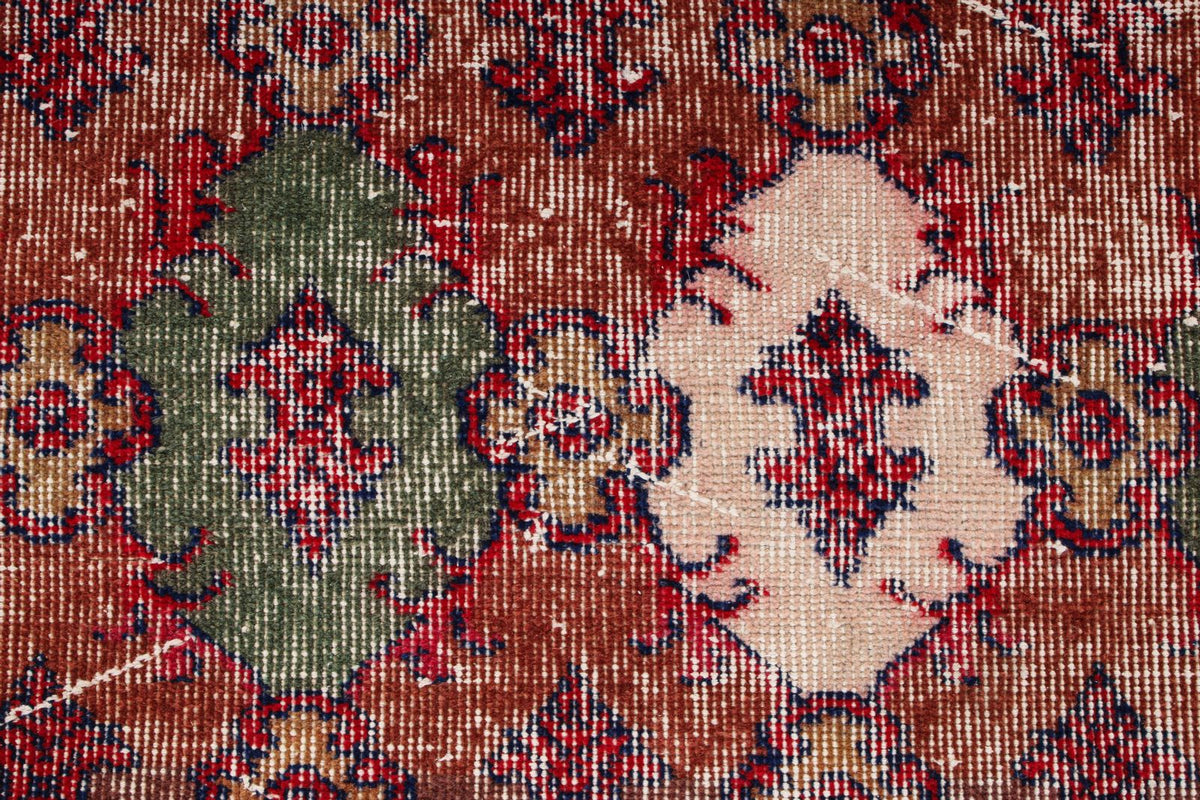 4x7 Brown and Multicolor Turkish Anatolian Rug