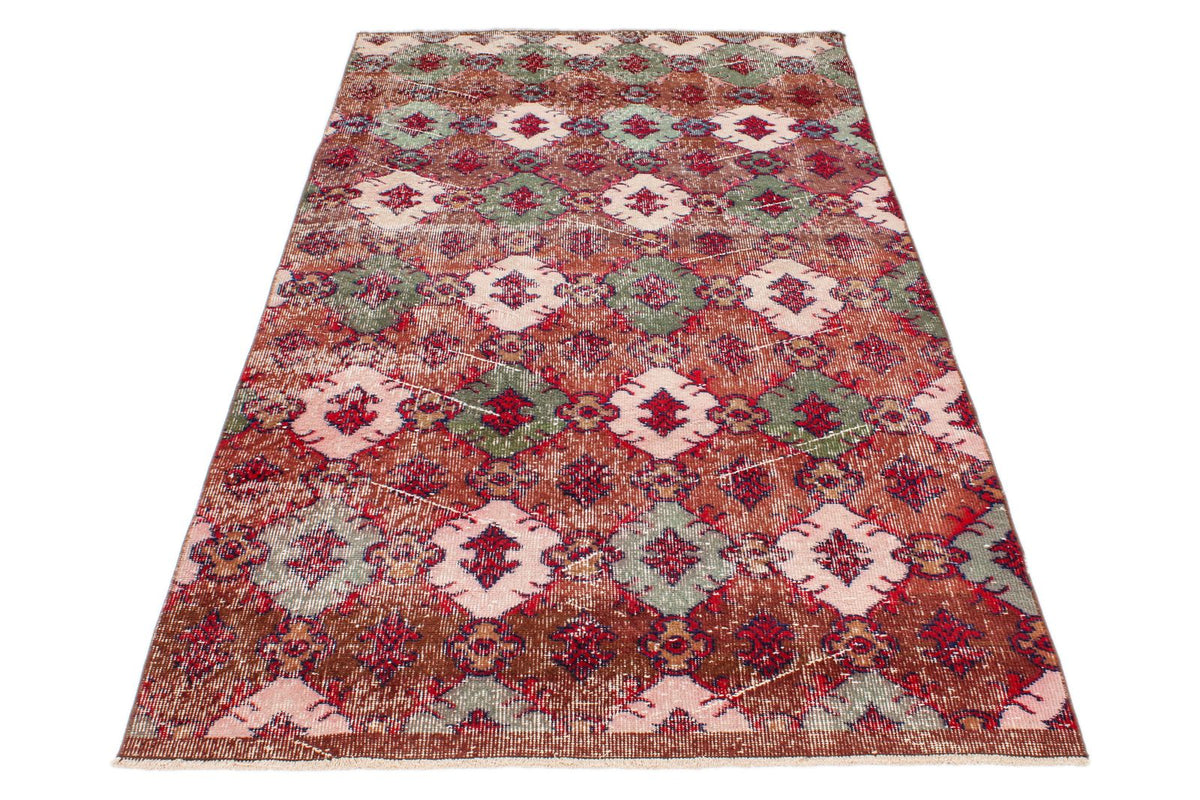 4x7 Brown and Multicolor Turkish Anatolian Rug