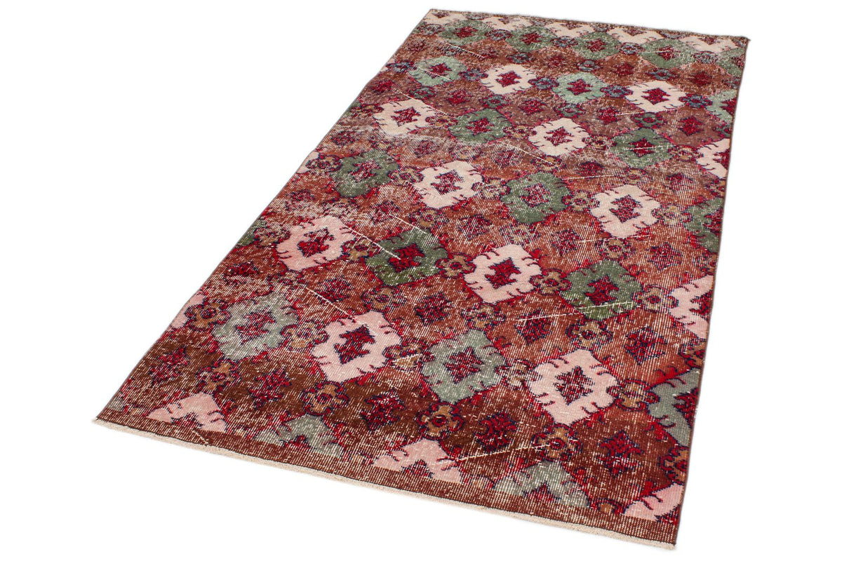 4x7 Brown and Multicolor Turkish Anatolian Rug