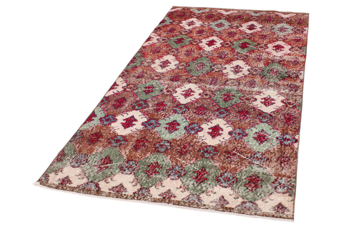 4x7 Brown and Multicolor Turkish Anatolian Rug