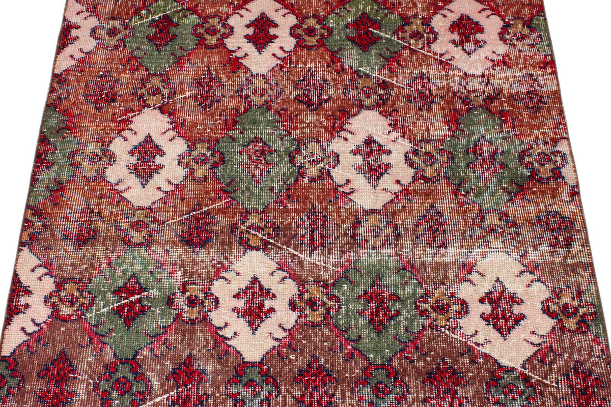 4x7 Brown and Multicolor Turkish Anatolian Rug
