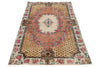 4x7 Ivory and Multicolor Turkish Overdyed Rug