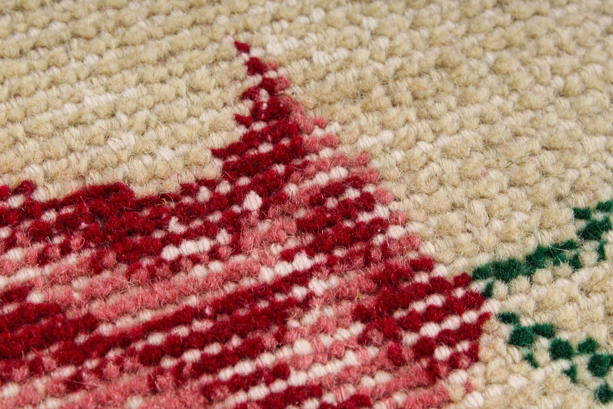 4x7 Ivory and Green Turkish Anatolian Rug