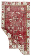 4x7 Red and Ivory Turkish Overdyed Rug