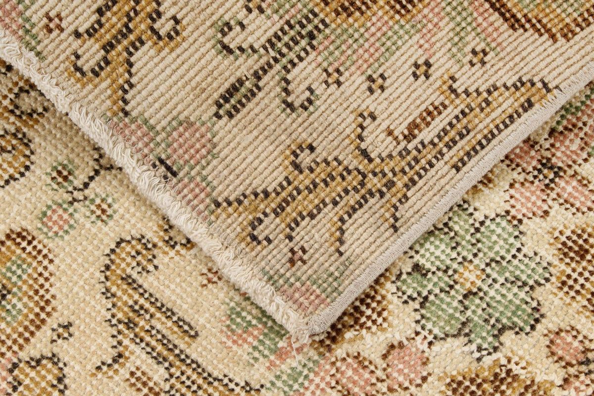 4x7 Ivory and Multicolor Turkish Anatolian Rug