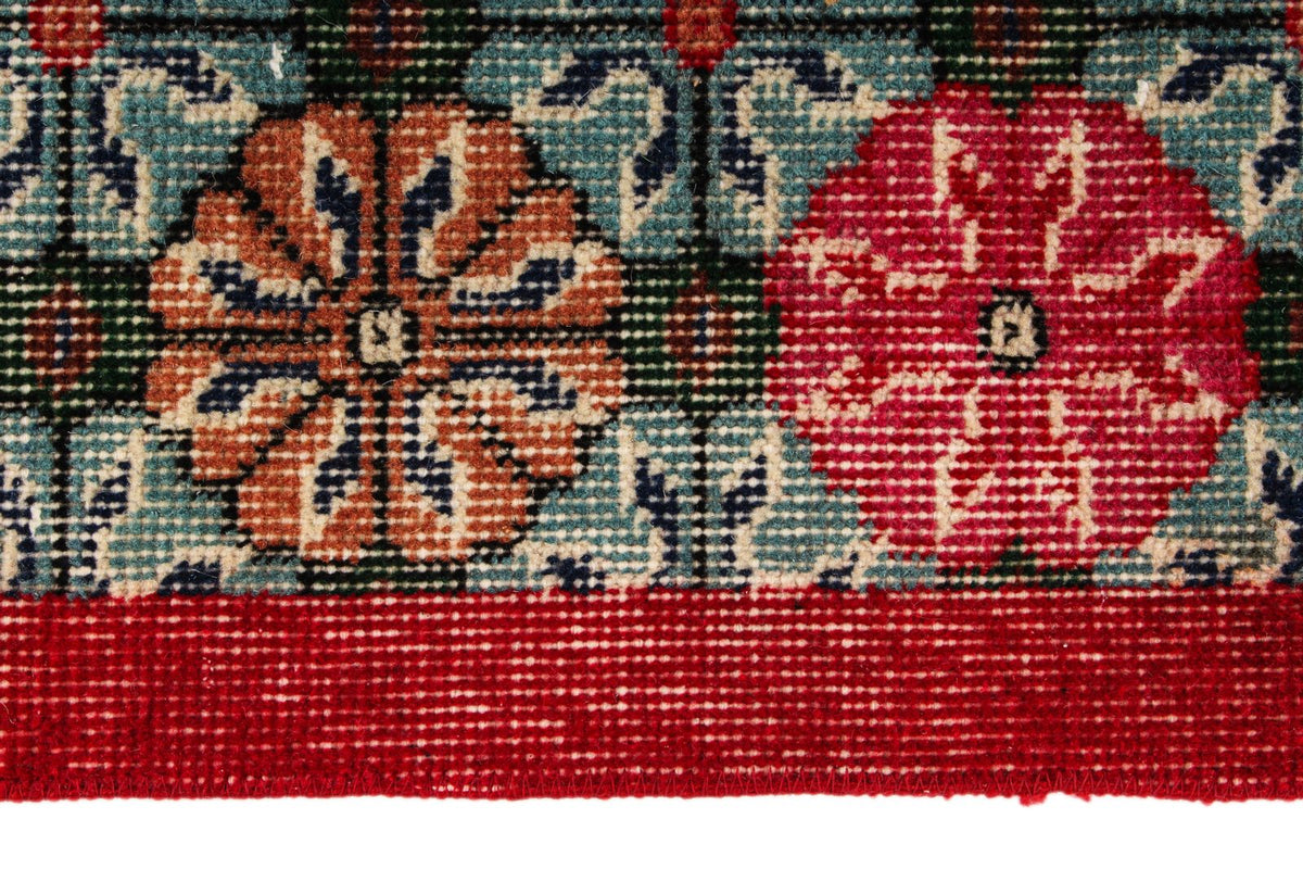 4x7 Red and Multicolor Turkish Overdyed Rug