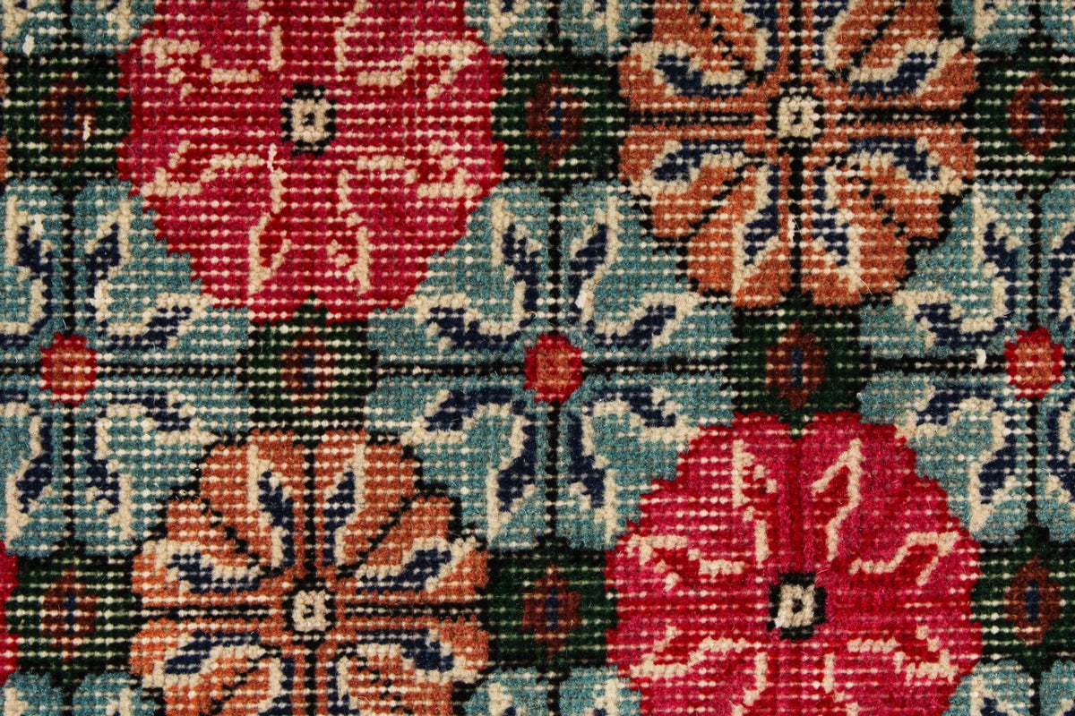 4x7 Red and Multicolor Turkish Overdyed Rug
