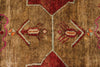 4x7 Brown and Red Turkish Patchwork Rug