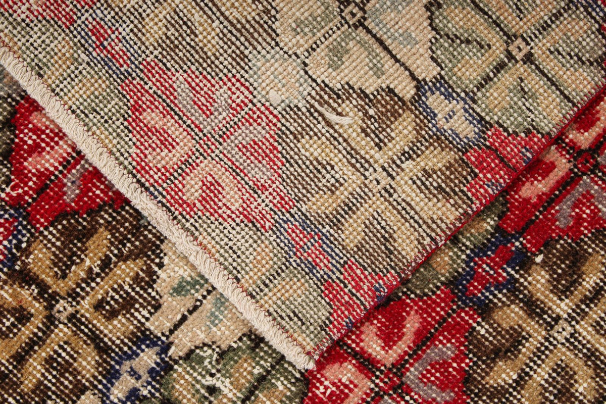 4x8 Red and Multicolor Turkish Anatolian Runner