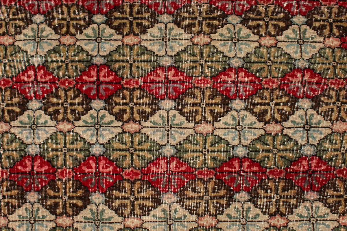 4x8 Red and Multicolor Turkish Anatolian Runner