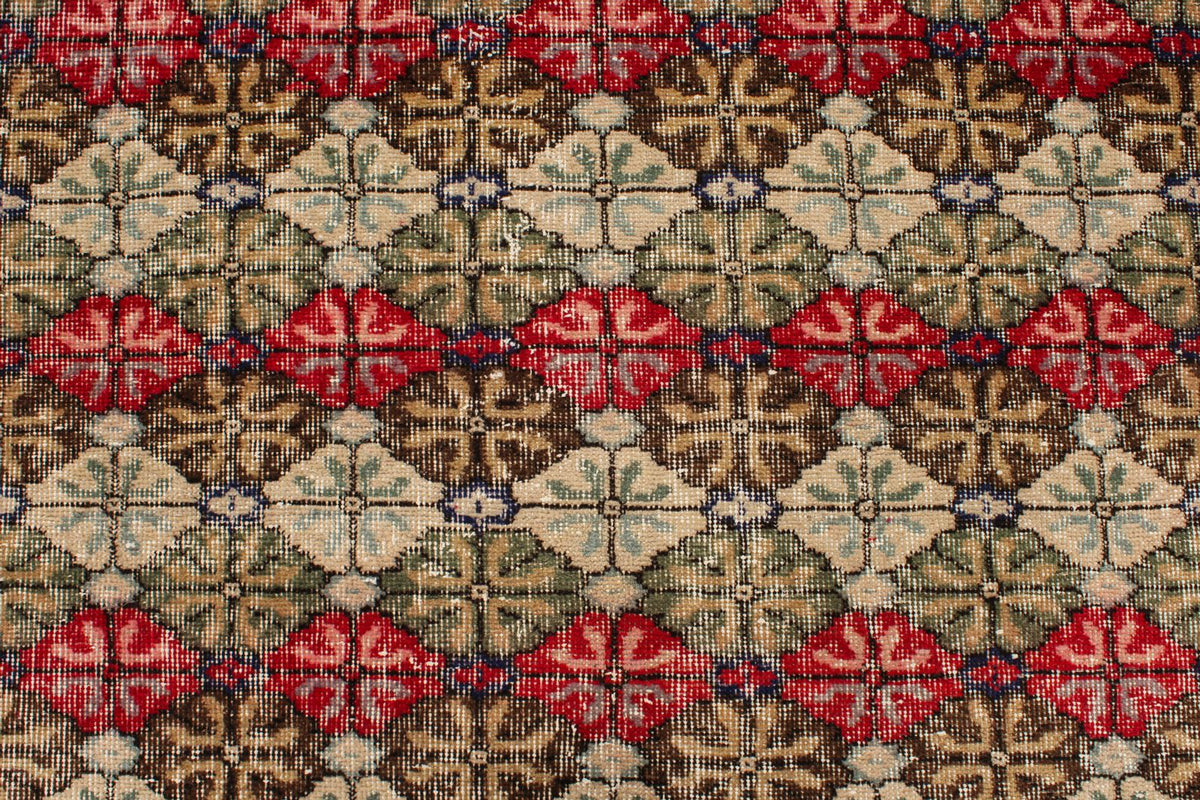 4x8 Red and Multicolor Turkish Anatolian Runner