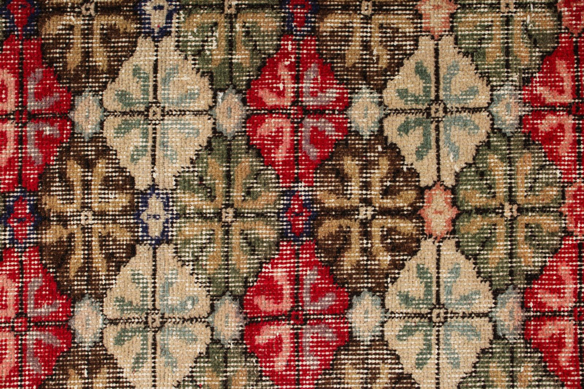 4x8 Red and Multicolor Turkish Anatolian Runner