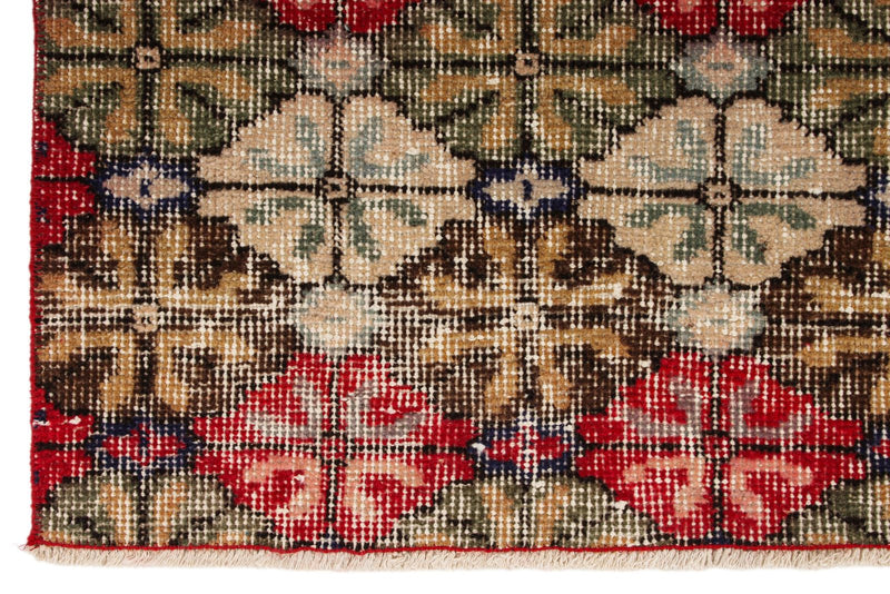 4x8 Red and Multicolor Turkish Anatolian Runner