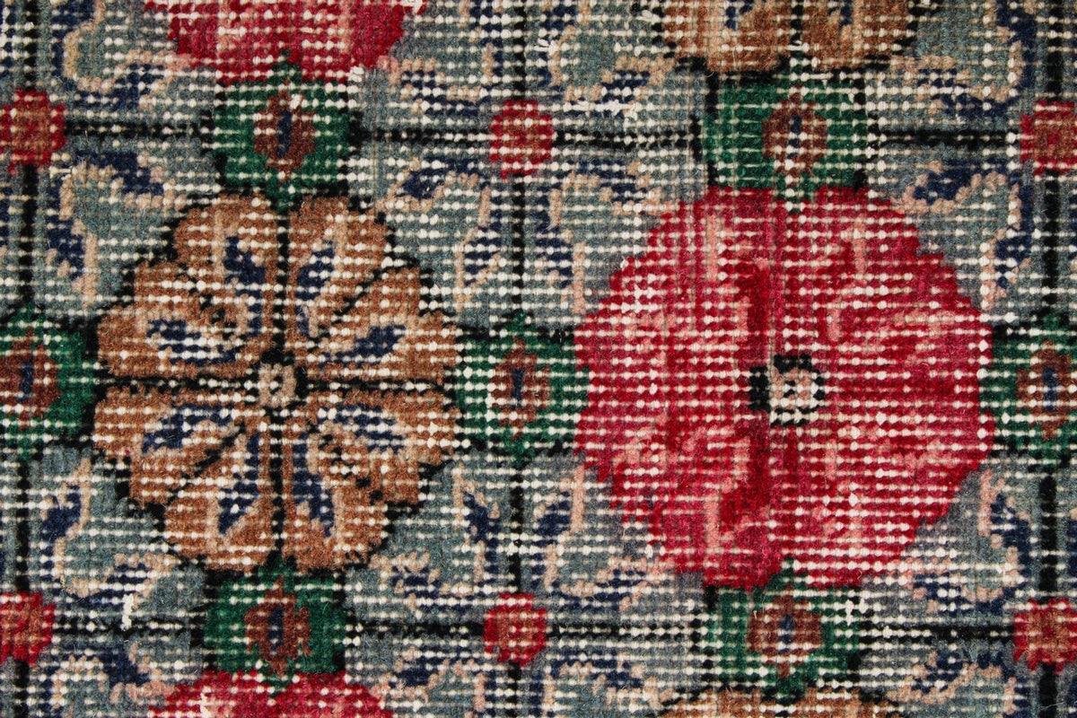 4x7 Red and Multicolor Turkish Overdyed Rug