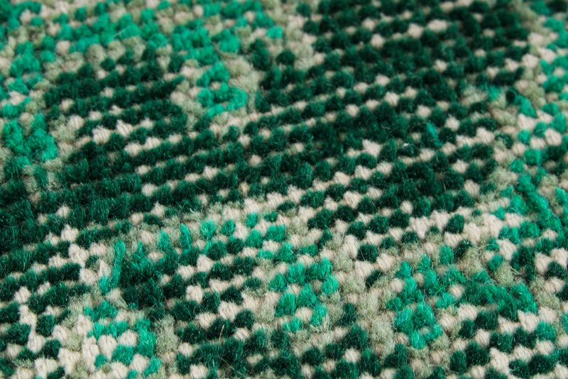 3x7 Green and Green Turkish Anatolian Runner