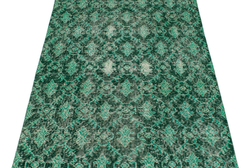 3x7 Green and Green Turkish Anatolian Runner