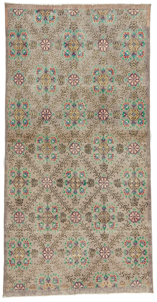 4x8 Brown and Multicolor Turkish Anatolian Runner