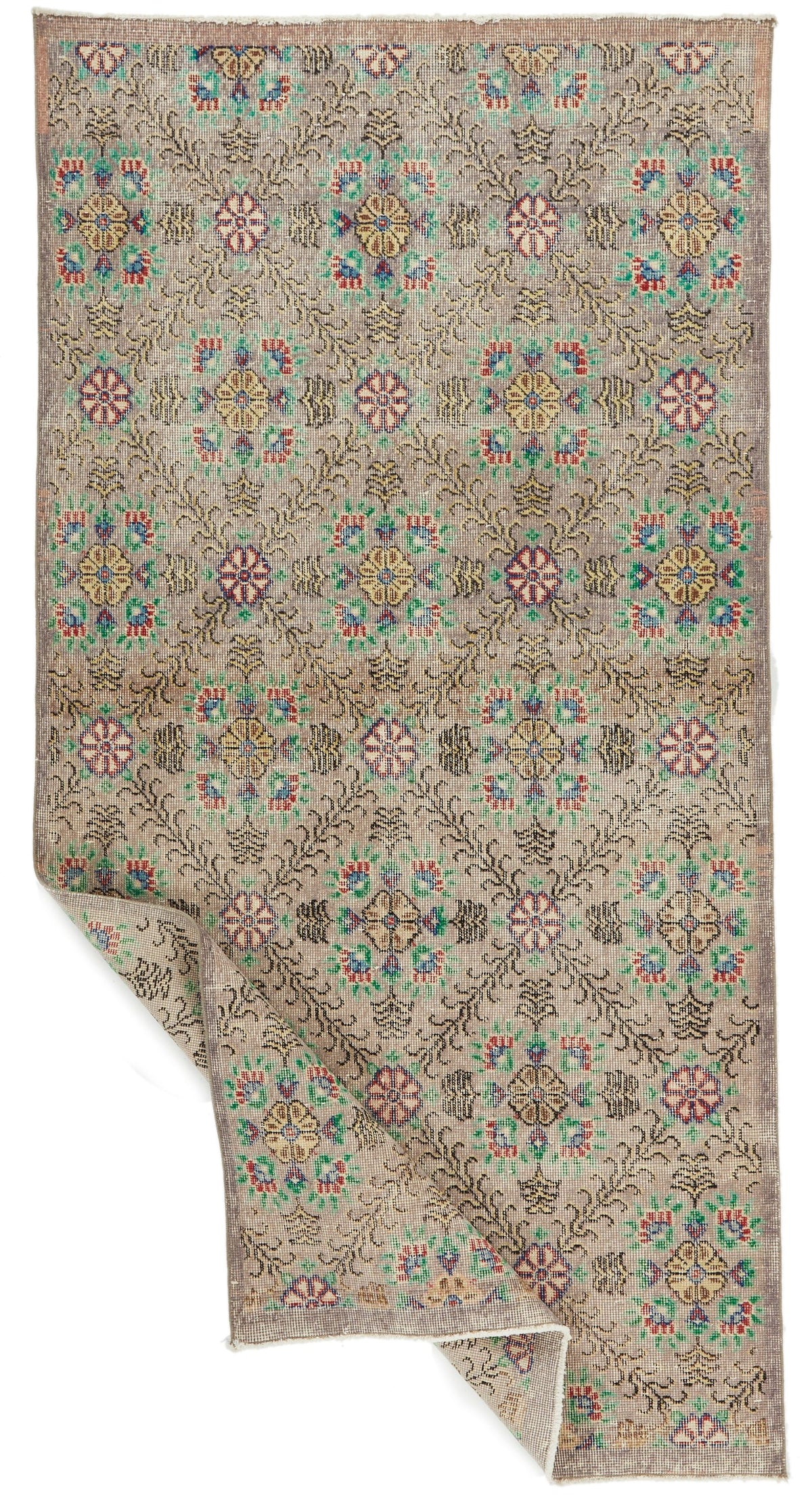 4x8 Brown and Multicolor Turkish Anatolian Runner