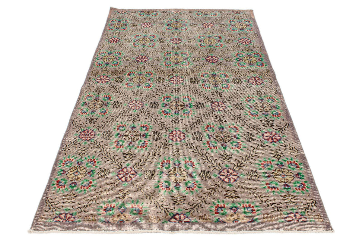 4x8 Brown and Multicolor Turkish Anatolian Runner