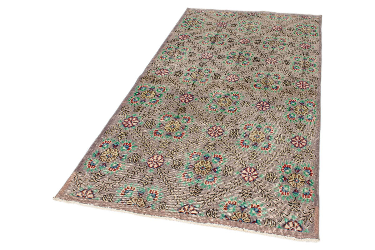 4x8 Brown and Multicolor Turkish Anatolian Runner