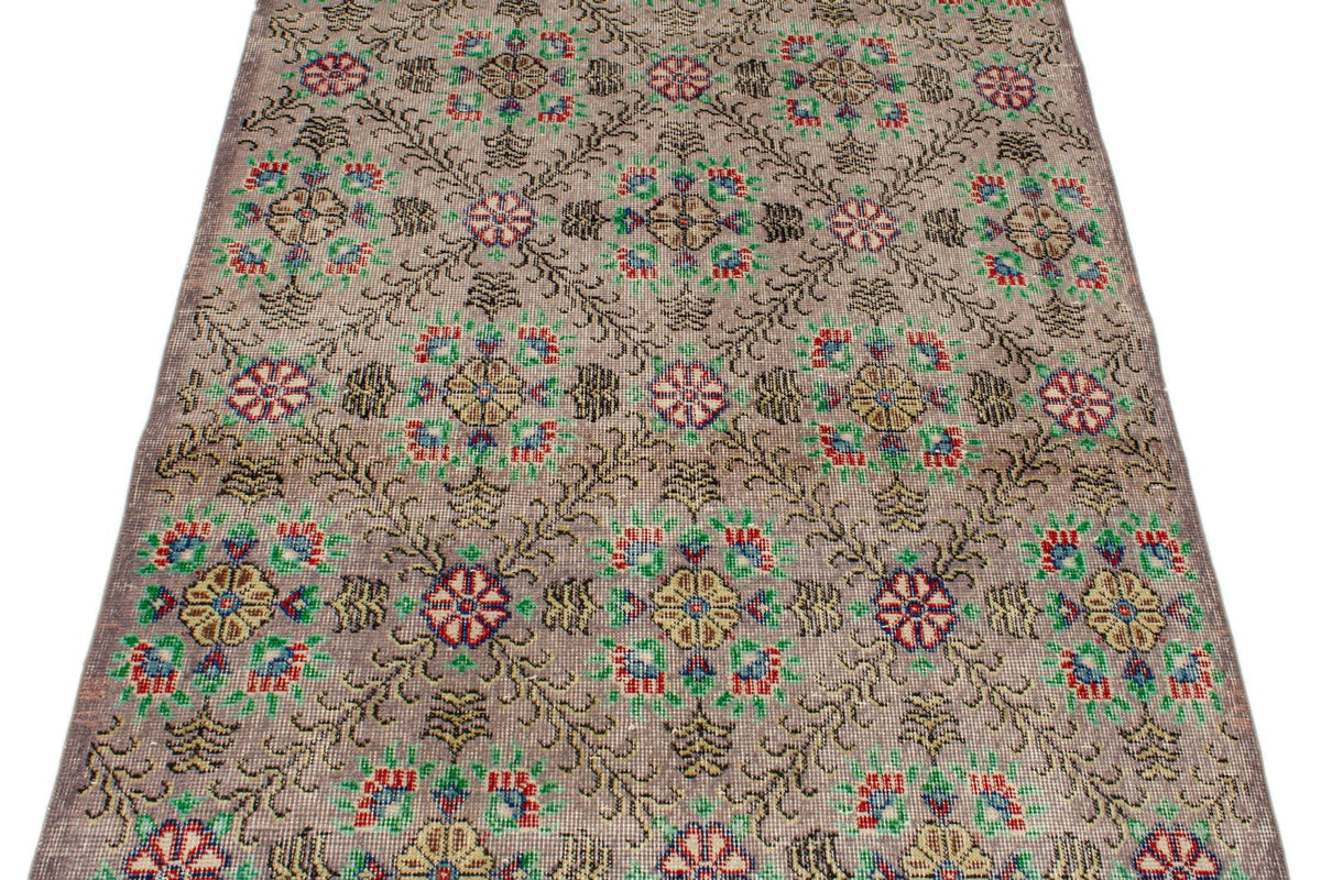 4x8 Brown and Multicolor Turkish Anatolian Runner